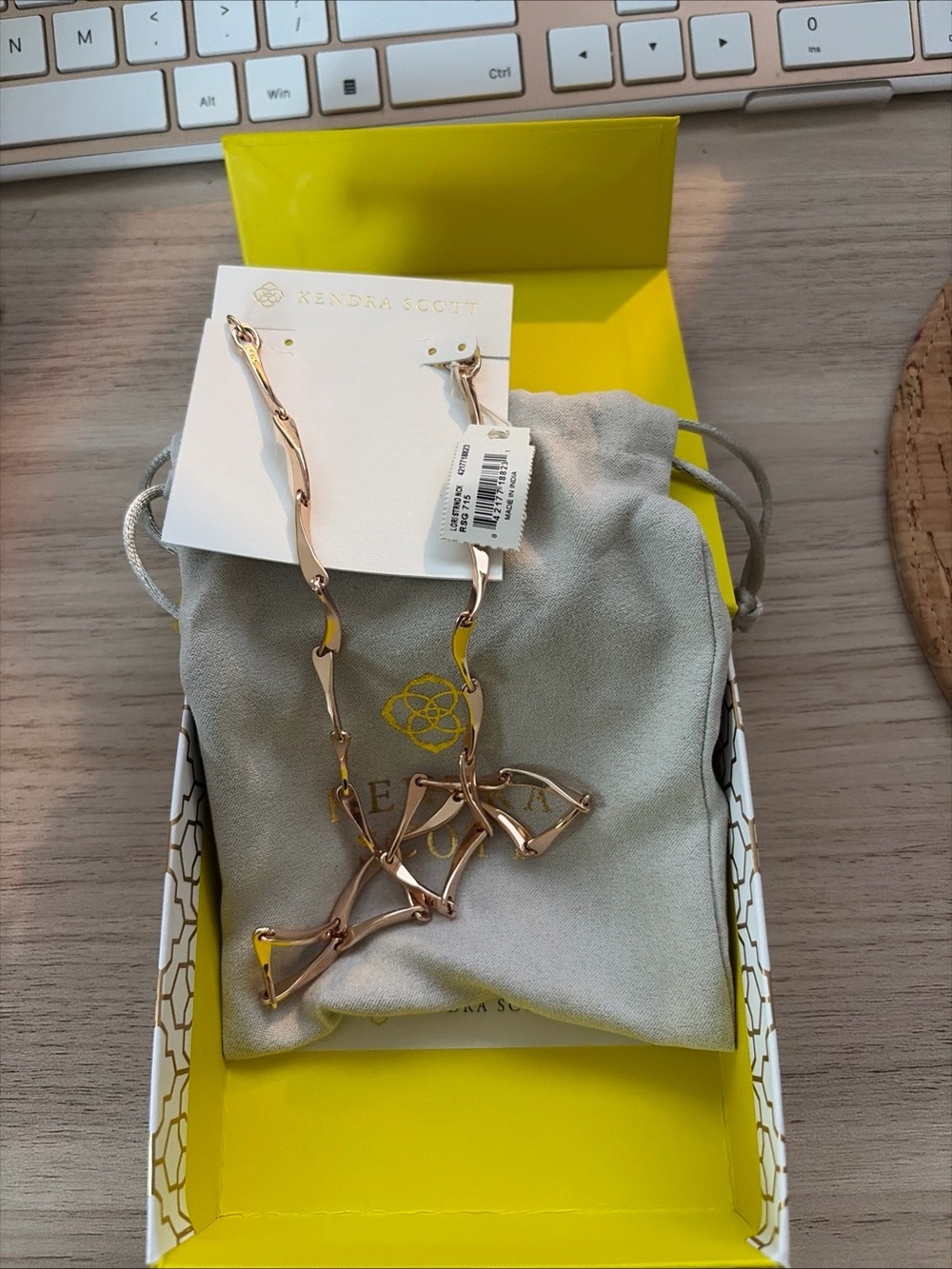 Kendra Scott Lori Rose Gold Statement Necklace Gold over Brass NWT